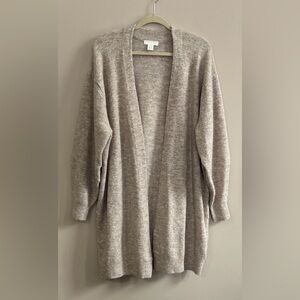 H & M tan open front cardigan size large